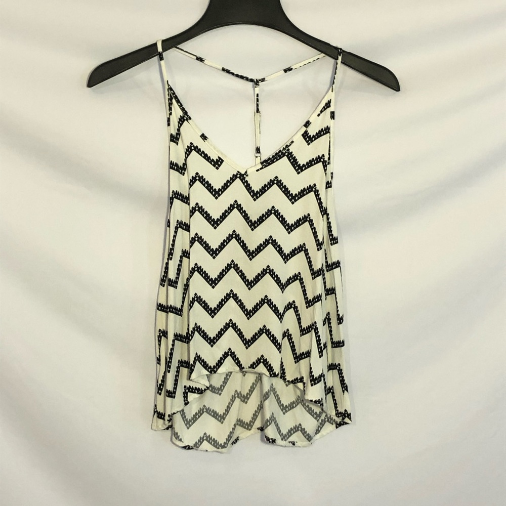 Forever 21 Black and White Chevron Tank Top
